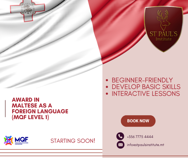 Award in Maltese as a Foreign Language (MQF Level 1)