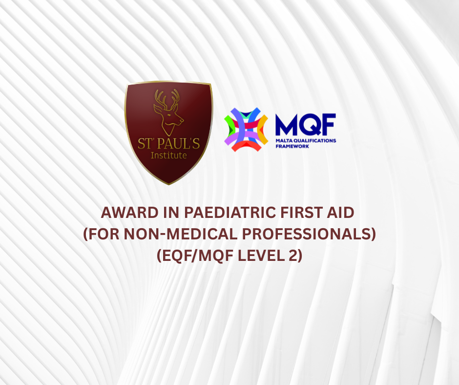 Award in Paediatric First Aid (for non-medical professionals) (EQF/MQF Level 2)